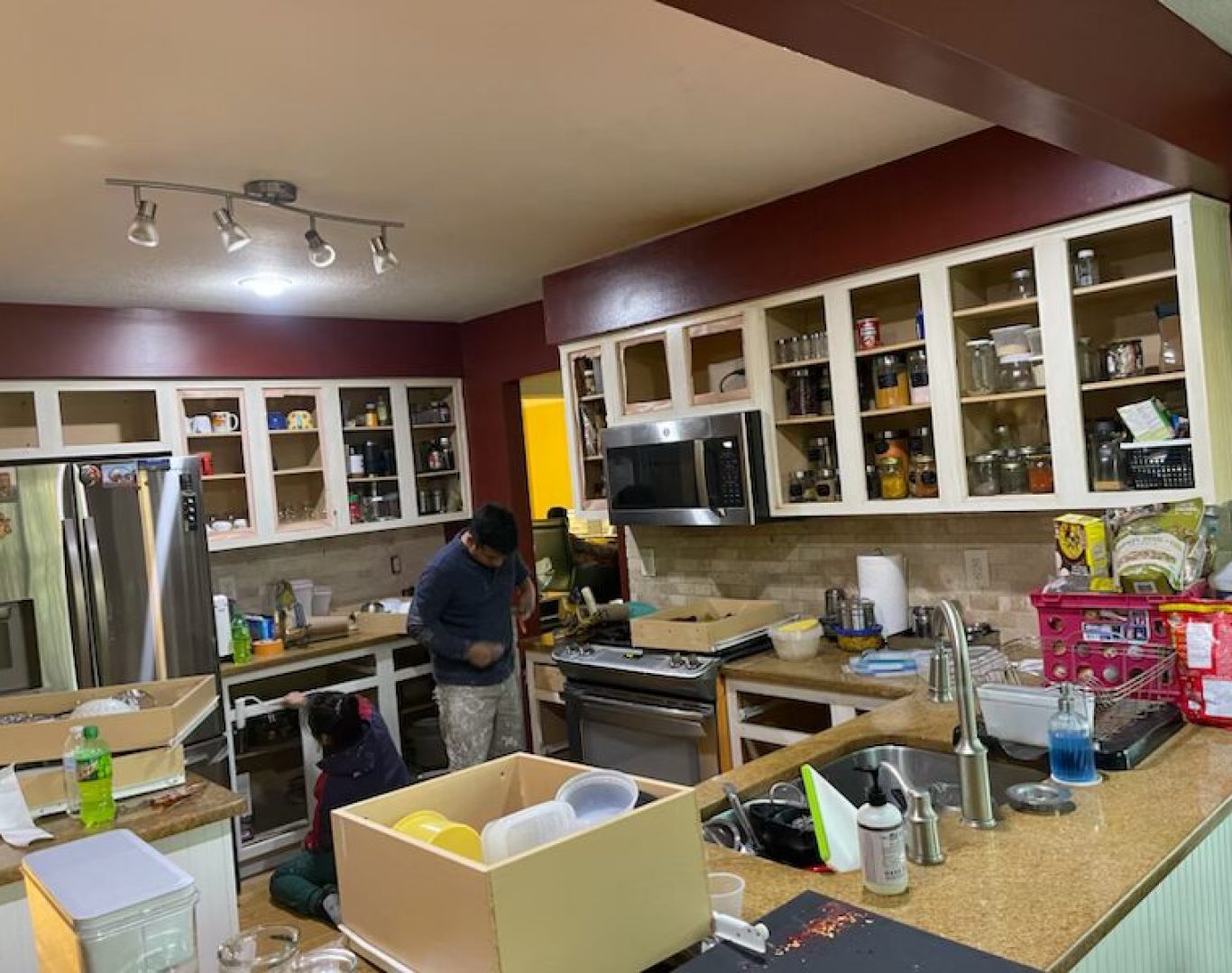 Green Diamond Painting team painting a modern office space with precision